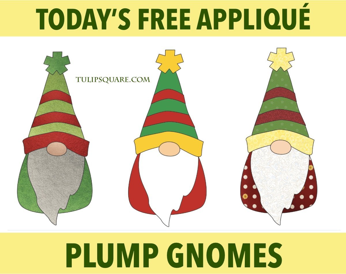 free gnome appliqué pattern - tulipsquare